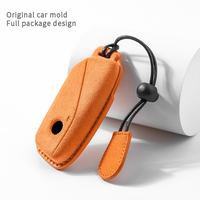 Housse/étui pour clés de voiture BMW Série 3/5/7, X1, X2, X3, X4, X5, X6, X7, en suède, avec boucle, protection intégrale, pendentif