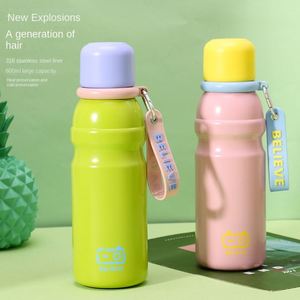 Colorful Children's Stainless Steel Vacuum Sports <b>Thermos</b> Cup Large Capacity UV Varnished Surface 6-12H Thermal Insulation - Product Image 3