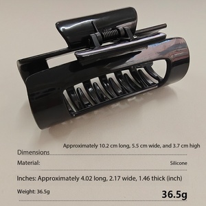Mini fermagli per capelli in silicone rettangolari a doppio braccio con molla, resistenti, 10,2 cm, per uso quotidiano e casual - Product Image 5