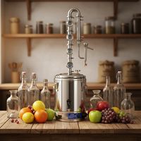 Alambic à alcool 15-98L à chauffage électrique, colonne de reflux 4 couches à cœur en cuivre 110V-380V pour brassage domestique