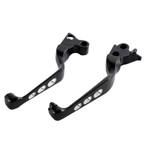 Palancas de control CNC huecas con diseño de calavera para motocicleta Harley XL883 XL1200 Touring, par de manijas de freno y embrague, negro cromado - Product Image 1