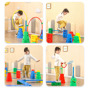 Ensemble d'équipements d'entraînement sensoriel multi-jeux pour enfants, 114 pièces, en plastique écologique, pour l'équilibre, utilisation intérieure et extérieure - Product Image 2