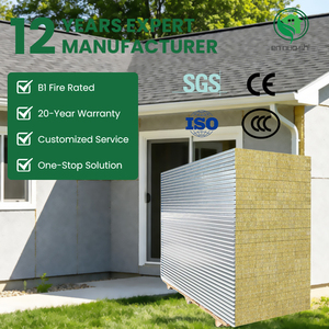 Laine de roche sandwich de 50 mm de bonne qualité pour <span class=keywords><strong>isolation</strong></span> et réduction du bruit, avec plaque d'acier colorée pour l'ingénierie et la purification - Product Image 1