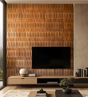 Panneau de mosaïque en bois massif, blocs de bois irréguliers, art mural pour hall d'hôtel, café, mur d'accentuation, revêtement mural intérieur