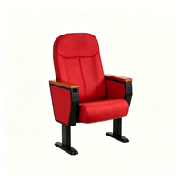 Chaises pliantes en métal, bois et tissu pour salles de conférence, églises, théâtres, cinémas, auditoriums avec tablette d'écriture