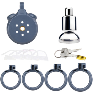 Cage de chasteté pour pénis masculin Ceinture de chasteté avec cadenas de 4 tailles Anneau pénien Serrure de pénis Bondage Esclave Dispositif de chasteté masculine - Product Image 1