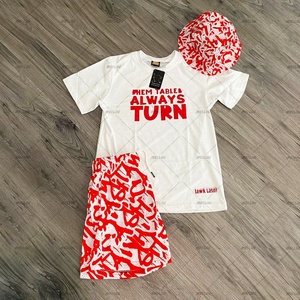 Ensembles de shorts d'été personnalisés pour hommes, survêtement à logo personnalisé, ensemble deux pièces à manches courtes, streetwear ample unisexe - Product Image 2