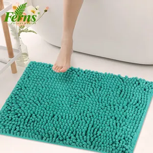 Machine Washable Soft Plush Chenille Bathroom Rug Absorbent Microfiber Bath Mat Thick Shag Carpet for Bath
