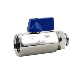 Vanne à bille en acier inoxydable 1/2 po 304 PN63, vanne de régulation de gaz filetée manuelle - Product Image 1