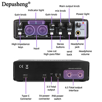 Carte son de studio d'enregistrement professionnelle Depusheng MD22 avec interface audio pour téléphone PC studio de musique