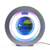 Globo Terráqueo Magnético Levitante con Luz LED de 3 Pulgadas, Mapa del Mundo Giratorio de Plástico, Lujoso y Moderno para Decoración del Hogar u Oficina, Regalo