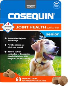 Nutramax <span class=keywords><strong>Cosequin</strong></span> Senior : Complément pour la Santé Articulaire des Chiens – Glucosamine, Chondroïtine, Sulfate, Bêta-Glucane pour Articulations, Peau, Pelage et Immunité - Product Image 1
