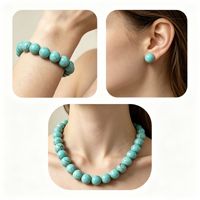 Perles de magnésite turquoise optimisées pour la fabrication de bijoux DIY, accessoires en pierres précieuses, vente en gros en vrac