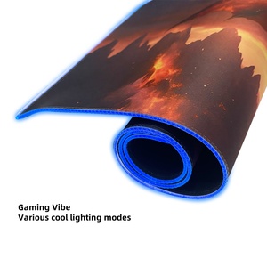 Custom Anime Design Desk <b>Mat</b> Custom Logo XXL LED Keyboard Mousepad Large Extended RGB Gaming Mouse Pad with Wolf Head Controller - Product Image 5