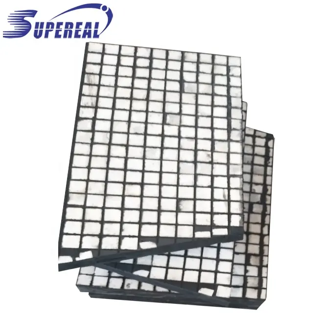 Steel and lagging rubber backing alumina ceramic wear plate / ceramic composite plate