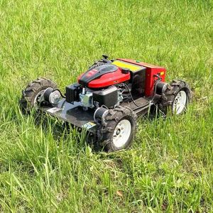 Tondeuse à gazon robotisée tout-terrain 4 roues télécommandée, motorisée à essence et électrique, à braquage zéro et autopropulsée - Product Image 1