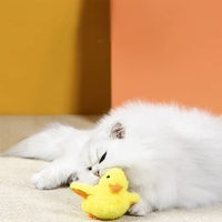 Jouet interactif pour chat, canard en peluche électrique à ailes battantes, activé par le toucher, rechargeable, avec son couinement réaliste, jouets couineurs pour chien