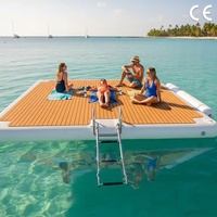 Plateforme flottante gonflable de qualité commerciale en PVC de 0,9 mm d'épaisseur, 3 m, pour bain de soleil, île flottante