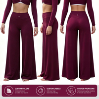 Pantalon de fitness personnalisé extensible 4 directions avec contrôle du ventre, pantalon de sport à jambes larges, leggings de yoga pour femmes