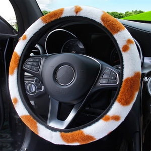 XMB Housse de <span class=keywords><strong>volant</strong></span> de voiture en peluche motif <span class=keywords><strong>vache</strong></span>, nouvelle, élastique, sans anneau intérieur - Product Image 4
