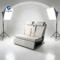 Siège arrière modifié en cuir blanc avec porte-gobelet et accoudoir pour VW Transporter T6