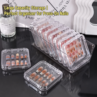 Boîte à ongles en acrylique transparent de 8,5 cm avec logo personnalisé, boîte de rangement épaisse en PS, fournisseur direct d'usine, prix de gros