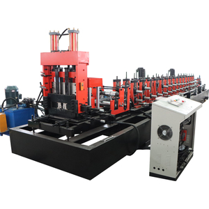 Máquina automática para fabricar azulejos CZ <span class=keywords><strong>Purlin</strong></span> para materiales de construcción de acero, control PLC con corte hidráulico - Product Image 3