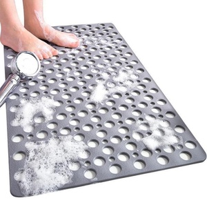 Tapis de bain rectangulaire en TPE, respectueux de l'environnement, tapis de salle de bain poreux, anti-fuite d'eau, avec ventouse, tapis de sol antidérapant - Product Image 1
