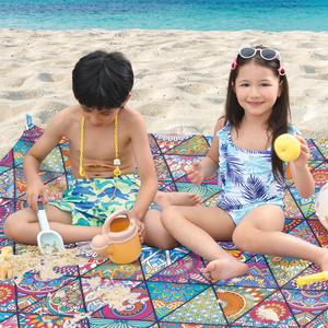 Alfombra de playa impermeable para acampar al aire libre de estilo étnico impresa personalizada de fábrica, toallas de tamaño rápido sin arena, toalla de playa de gran tamaño - Product Image 4