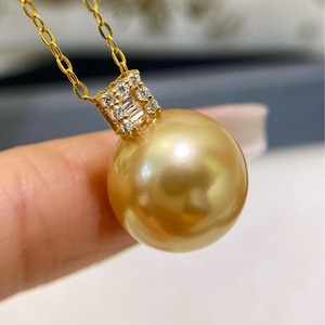 สร้อยเงิน 925 พร้อมจี้มุกทองธรรมชาติขนาด 11-12 มม. สไตล์ราชวงศ์ งานฝีมือประณีต สร้อยคอของขวัญสุดหรู - Product Image 1