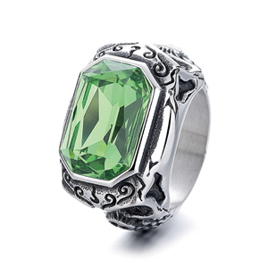 हिप हॉप पंक गोथिक डेन्टी वाइकिंग जेस्टोन क्रिस्टल विंटेज टाइटेनियम स्टेनलेस स्टील 316 एल फैशन गहने अंगूठी पुरुषों थोक नए - Product Image 5