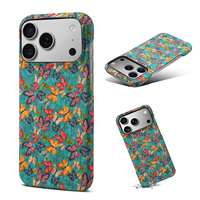 Coque de téléphone Denior en liège imprimé, antichoc, entièrement enveloppante, motif floral, compatible avec la charge sans fil pour les séries Apple 17, 16, 15, 14