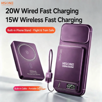Mini Power Bank Magnétique LC1 en Alliage d'Aluminium avec Écran TFT, Support N52, Charge Sans Fil 15W, 4 Couleurs, Logo Personnalisé Gratuit