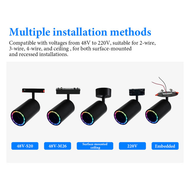 Sampo Smart Home RGB LED Magnetic Rail Track Lighting System for Hi-Fi Speaker Dimmable App Control Multicolor for Living Room