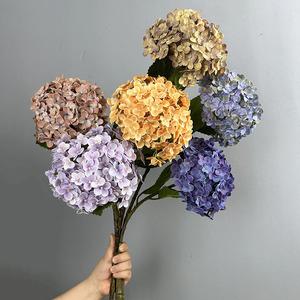 Số Lượng Lớn Thấp Moq Thực Tế Bất Cảm Ứng 3D In Lụa Duy Nhất Tú Cầu Nhân Tạo Hoa Với Màu Xanh Lá Cây Lá Cho Đám Cưới Đảng Trang Trí Nội Thất - Product Image 1