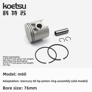 Ensemble de segments de piston KOETSU modèle 6e0-11631-00-98 compatible avec Tohatsu pour moteurs <span class=keywords><strong>hors</strong></span>-<span class=keywords><strong>bord</strong></span> et pistons d'hélice - Product Image 6