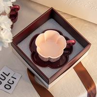 Ensemble tasse à café et soucoupe à fleurs, boîte cadeau, cadeau de pendaison de crémaillère, nouvelle maison, mariage, anniversaire, cadeau de grande valeur, tasse à boire délicate