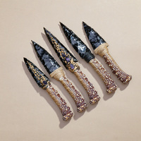 Vente en gros d'objets artisanaux en cristal : Poignard en obsidienne noire, copeaux d'améthyste, couteau magique, Reiki de guérison, fait main, décoration intérieure, collection, jeu de rôle