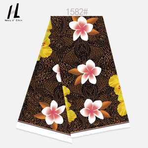 ムムドレス、サロング用の卸売トロピカルフランジパニ柄島柄デジタルプリントポリエステル生地 - Product Image 6