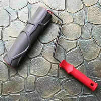 Rouleau à peinture à motifs, outil de construction en caoutchouc, cylindre de gaufrage portable, tampon décoratif, brosse imitant une brosse, 10 pouces
