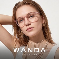 Nouvelle monture de lunettes carrée unie de style coréen, en nylon, ultra-légère, translucide rose clair, unisexe, pour influenceurs de maquillage, JF5020