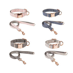 OKKPETS venta al por mayor <span class=keywords><strong>collar</strong></span> de perro correa de sarga fuerte resistente al desgaste <span class=keywords><strong>collar</strong></span> de perro de nylon de oro rosa - Product Image 2