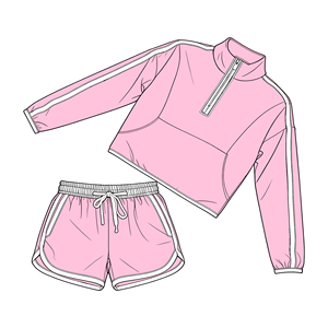 GSSO0101, Conjuntos de Ropa para Mujer Adulta, Diseño Personalizado en Blanco y Rosa con Estampado de Patchwork, Algodón, Venta al Por Mayor - Product Image 1