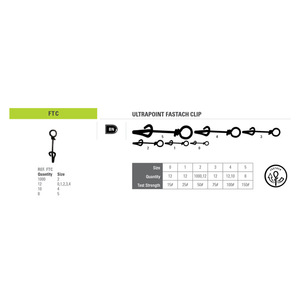 Mustad ULTRAPOINT FASTACH CLIP 0 #-5 # ULTRAPOINT FTC Conector <span class=keywords><strong>de</strong></span> señuelo <span class=keywords><strong>de</strong></span> conexión rápida para Puerto <span class=keywords><strong>de</strong></span> conexión <span class=keywords><strong>de</strong></span> pesca - Product Image 3