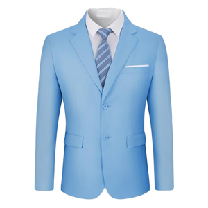 Traje Formal Gris Claro y Negro al por Mayor, 3 Piezas: Blazer, Chaleco y Pantalones, Corte Slim Fit, Cierre de un Botón, Esmoquin para Hombre, Boda, Oficina - Product Image 1