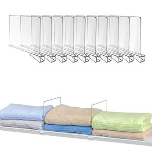 10 pièces Transparent acrylique étagère porte-brochure séparateur en plastique armoire diviseurs cintres pour placard supermarché fournitures - Product Image 6