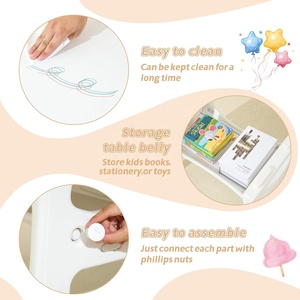 SINKIPA Ensemble <span class=keywords><strong>Table</strong></span> et 2 Chaises Modernes en Plastique pour Enfants, Hauteur Réglable, Plateau <span class=keywords><strong>Multi</strong></span>-<span class=keywords><strong>Activités</strong></span> à Graffiter, Rangement Intégré, Âges 3-8 ans - Product Image 6