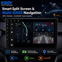 KSOY-TS18 Autoradio Android DVR Navigation Audio Voiture Android 6+128G Caméra 360 Double BT Écran Tactile Carplay Sans Fil Universel