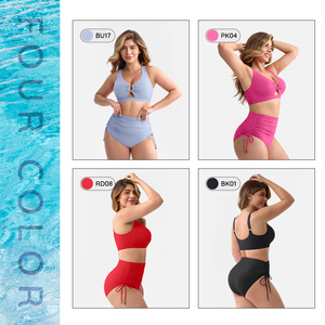 Baju Renang Wanita Grosir AMZ Laris Manis, Set Seksi Pakaian Pantai Shapewear V Dalam dengan Cincin Logam dan Tali Serut Pengontrol Perut - Product Image 6