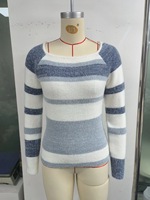 Suéter de Punto para Mujer, Estilo Moderno 2026, Cuello Redondo, Manga Larga, Diseño a Rayas con Bloques de Color, Otoño-Invierno